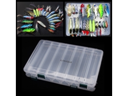 Caja Transparente Para Señuelos De Pesca Con 14 Compartimentos, Doble Cara, Resistente A Los Impactos Y Con Orificios De Drenaje, 27 X 18 X 4,7 Cm.