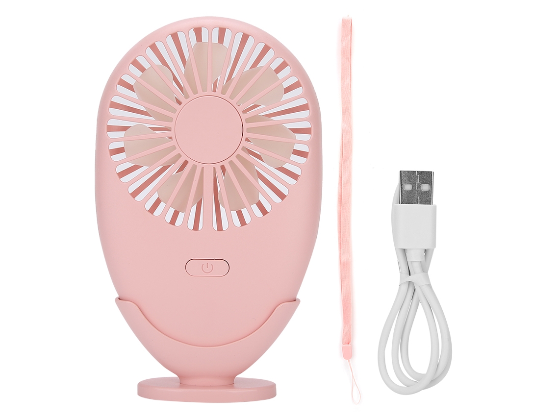 Mini ventilador USB portátil rosa para el hogar y la oficina.