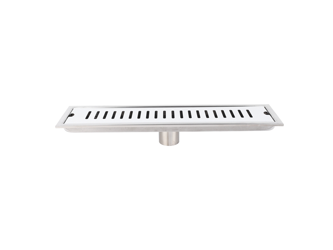 Desagüe lineal para baño de acero inoxidable 304 con tapa extraíble y rejilla rectangular de 40 cm
