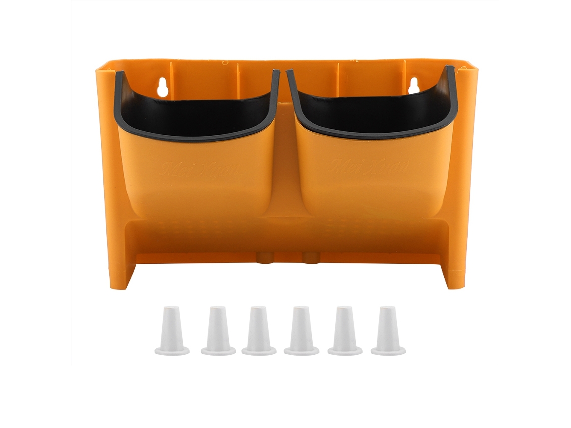 Macetero Vertical Apilable De Pared Con 2 Compartimentos Para Suculentas Y Plantas - Amarillo