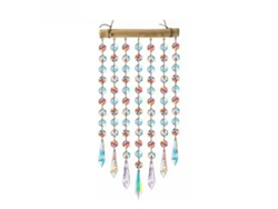 Atrapasol con cristales prismáticos, campanilla de viento de cristal brillante, creador de arcoíris, hogar