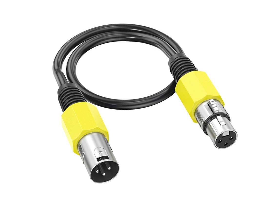 Cable de micrófono profesional de 3 pines, conector macho a hembra, para micrófonos, mezcladores, altavoces y accesorios - Amarillo LALAMOLI