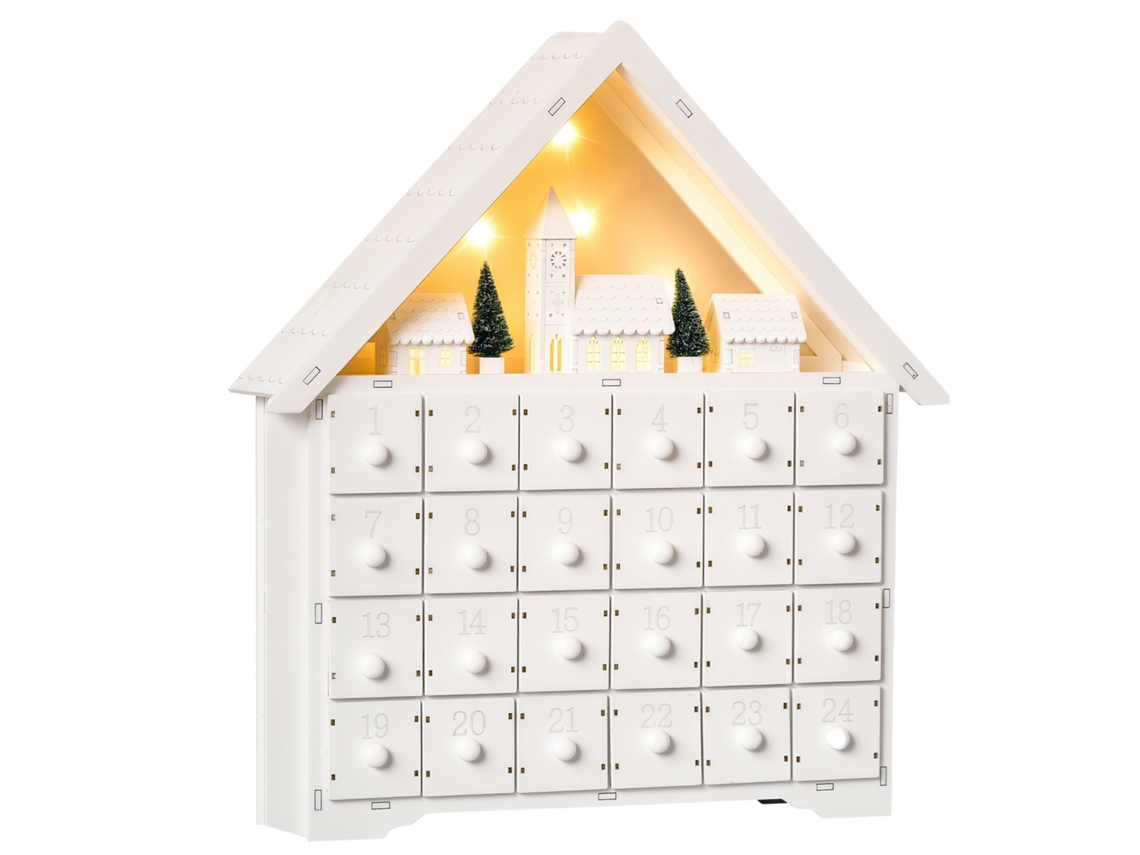 Calendario Adviento Pueblo Navideño 24 Cajones Luces Decoración