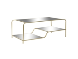 Mesa de centro de metal dorado mate con acabado espejo, 120x60x45cm ALEXANDRA HOUSE LIVING
