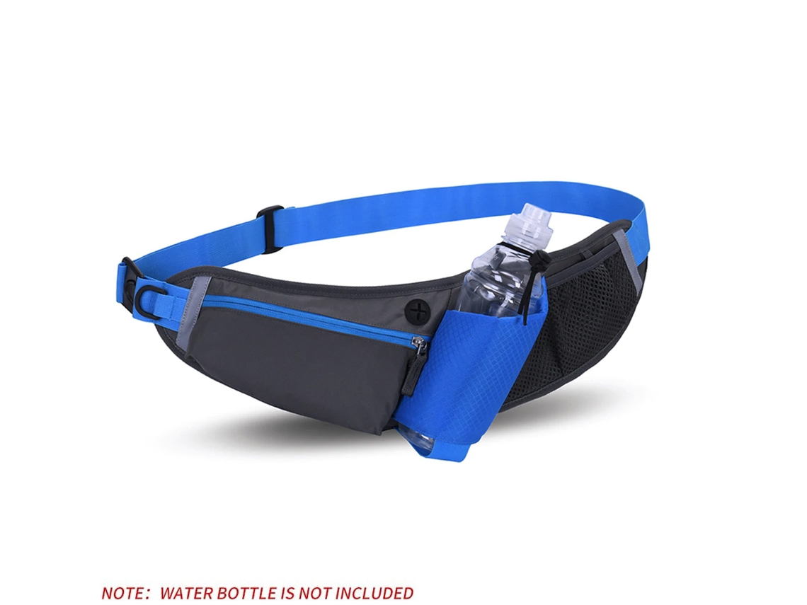 HYMNORA Riñonera de hidratación para correr, regalo de moda para maratonistas con manos libres y tamaño ajustable, riñonera azul con portabotellas (botellas n