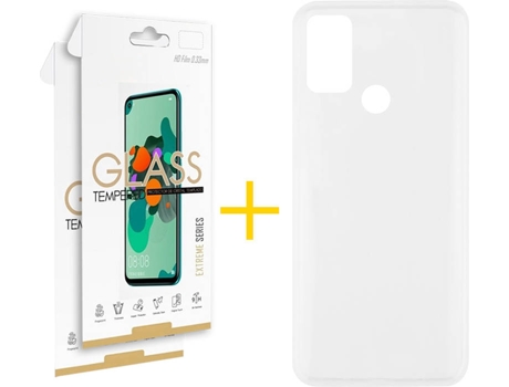 Kit Funda + 2 Protectores de Pantalla Alcatel 1S 2021 SKYHE Liso (Transparente)
