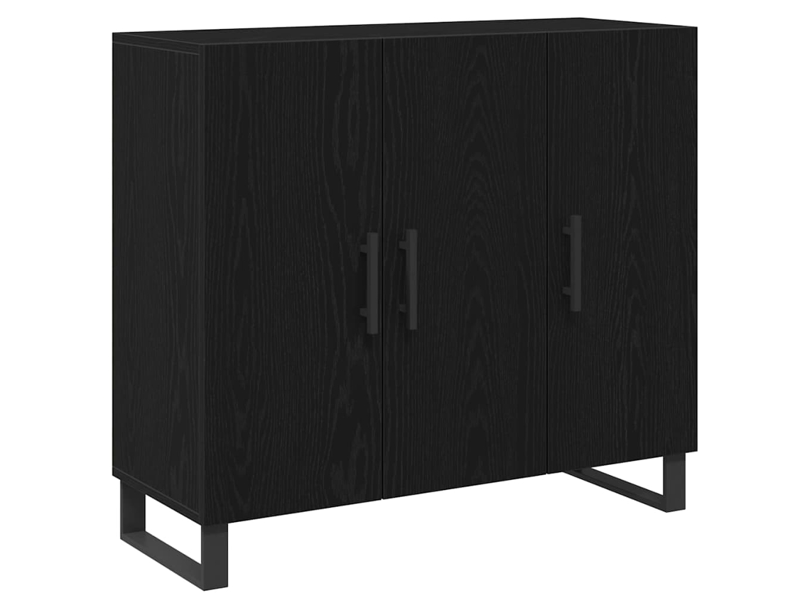 Maison Exclusive - Aparador Roble Negro 90 X 34 X 80 Cm Madera De Ingeniería
