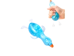 Juguete de goma para apretar con forma de pato azul