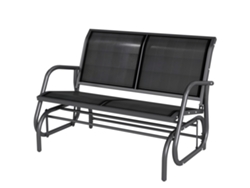 Banco Jardín Balancín 200kg 120x70x85cm Negro
