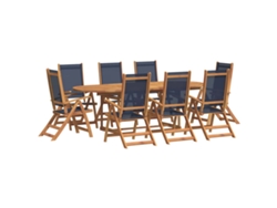 Maison Exclusive - Juego Comedor De Jardín 9 Pzas Madera Maciza Acacia Y Textileno