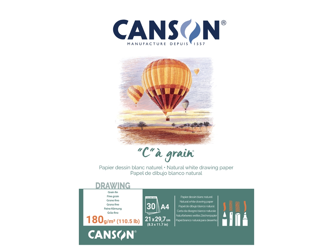 Bloc de Papel de Dibujo CANSON C Granulado Din A5 224 G/M²