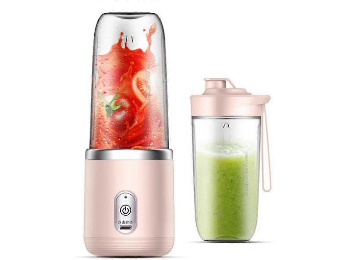 Batidoras Usb Multifuncionales De Doble Taza, Exprimidor De Frutas Eléctrico Portátil, Máquina Para Hacer Zumos Y Batidos De Alimentos CHRUI Rosa