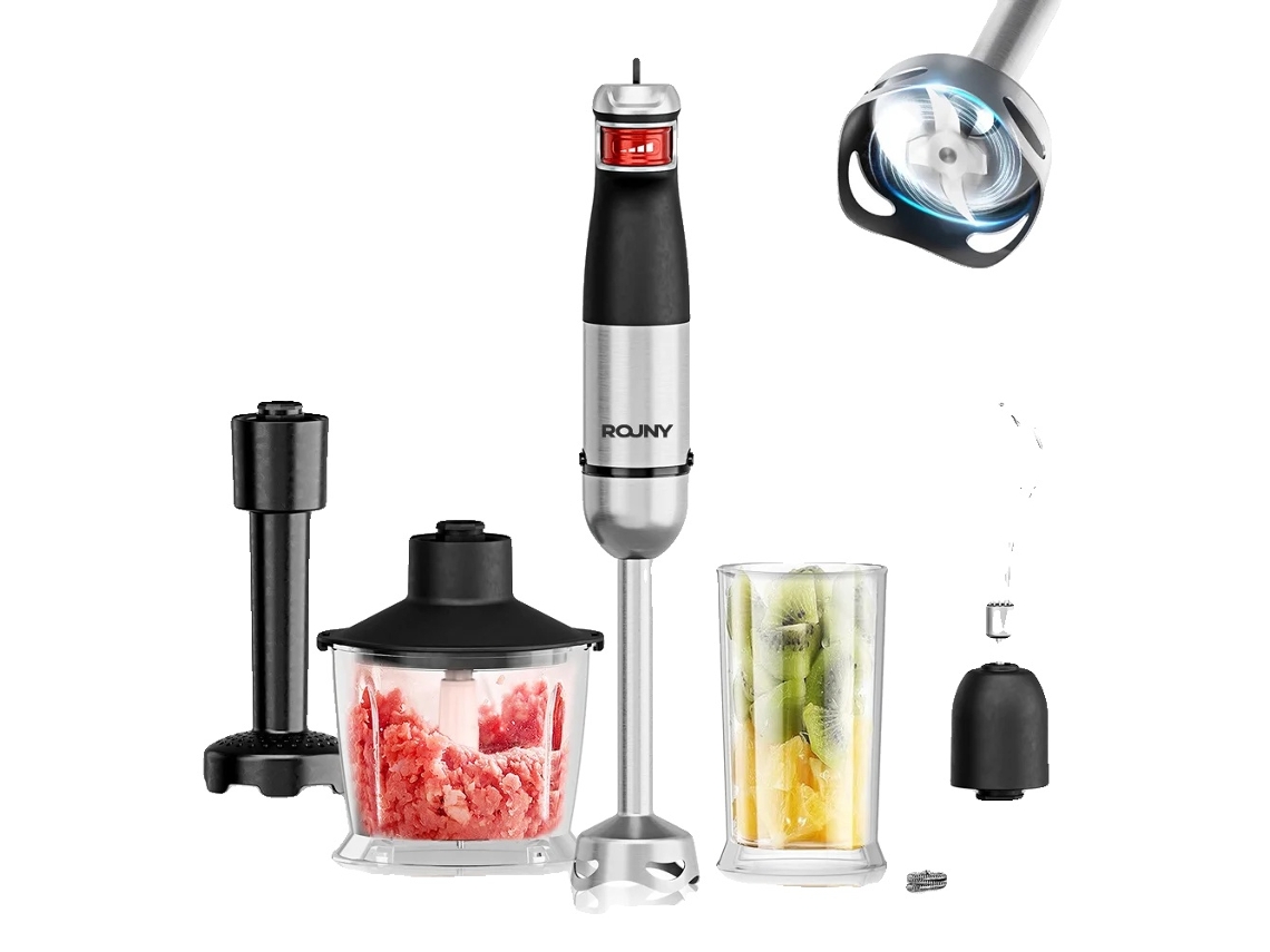 Batidora de mano, diseño multiaccesorio 6 en 1, motor potente, negra, enchufe europeo, OEM 6 en 1