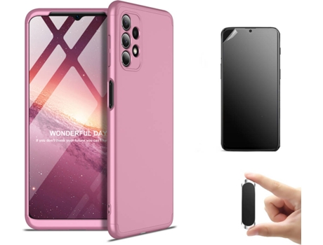 Kit Carcasa, Protector Y Soporte Samsung A72 5G Ultimatte Slim Armor 360º Rosa