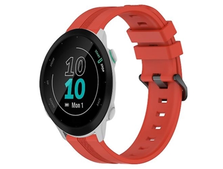 Correa De Reloj Inteligente Para Garmin Forerunner 158, Banda De Reloj De Rayas Cóncavas De Silicona Roja De 20Mm VENISYMLIS