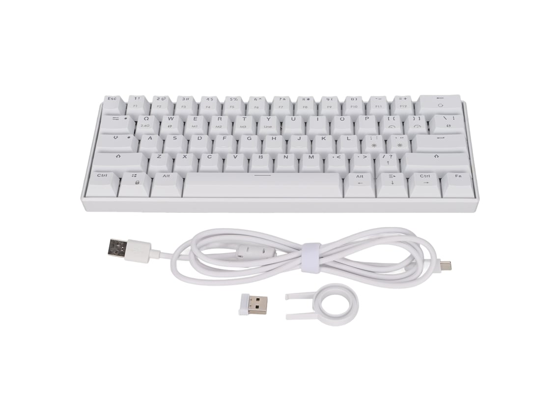 Teclado Mecánico De 61 Teclas, 3 Modos, Ergonómico, Compacto Para Juegos, Trabajo Y Estudio, Color Negro.