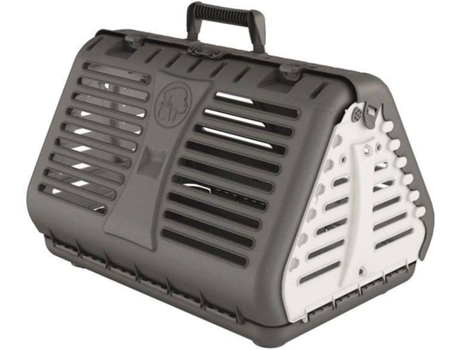 Transportín para Perros y Gatos M PETS Pegable (Gris - 55x40x42.4cm - Plástico - M - Porte Medio)