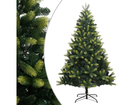 VIDAXL Árbol de Navidad artificial con bisagras y soporte 210 cm
