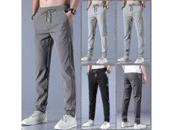 Pantalones De Chándal De Hombre De Secado Rápido Y Talle Alto Con Elastano, Estilo Clásico Informal, Negro, Gris, Verde, Tallas M-5xl