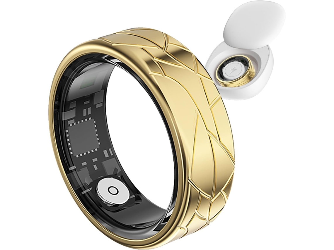 Anillo Inteligente Con Métricas De Salud En Tiempo Real. Incluye Estuche De Carga (Dorado, 11#). CHRUI