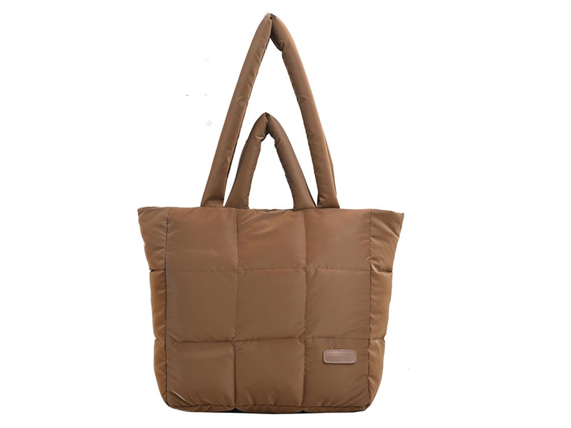 Bolso De Hombro Para Mujer De Color Liso, Gran Capacidad, Elegante, Ideal Para Ir De Compras Y Viajar, Color Marrón.