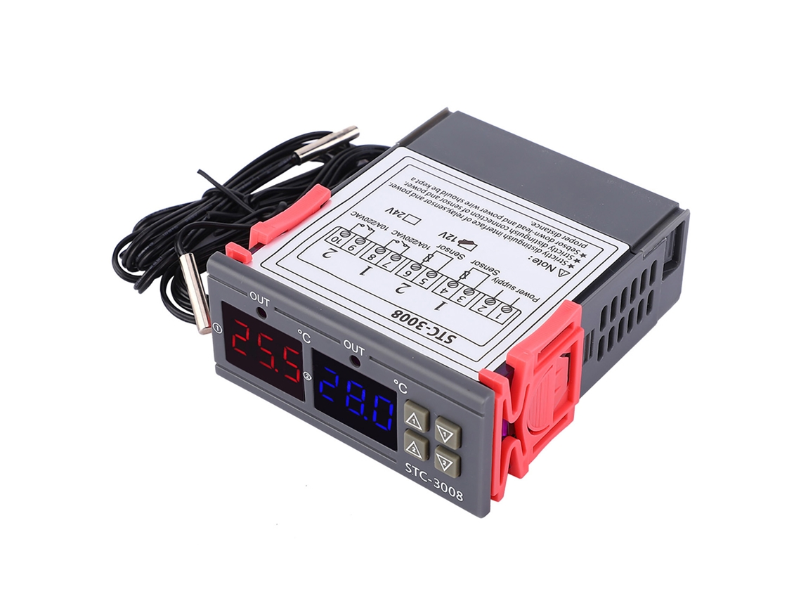 Termostato Inteligente Digital Con Control De Temperatura Ajustable Y Doble Ntc (12v)