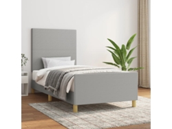 Estructura De Cama Sin Colchón Tela Gris Claro 90x190 Cm
