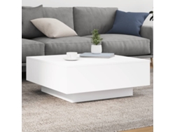 Mesa de centro de madera contrachapada blanca de 80 x 80 x 31 cm, DKD HOME DECOR