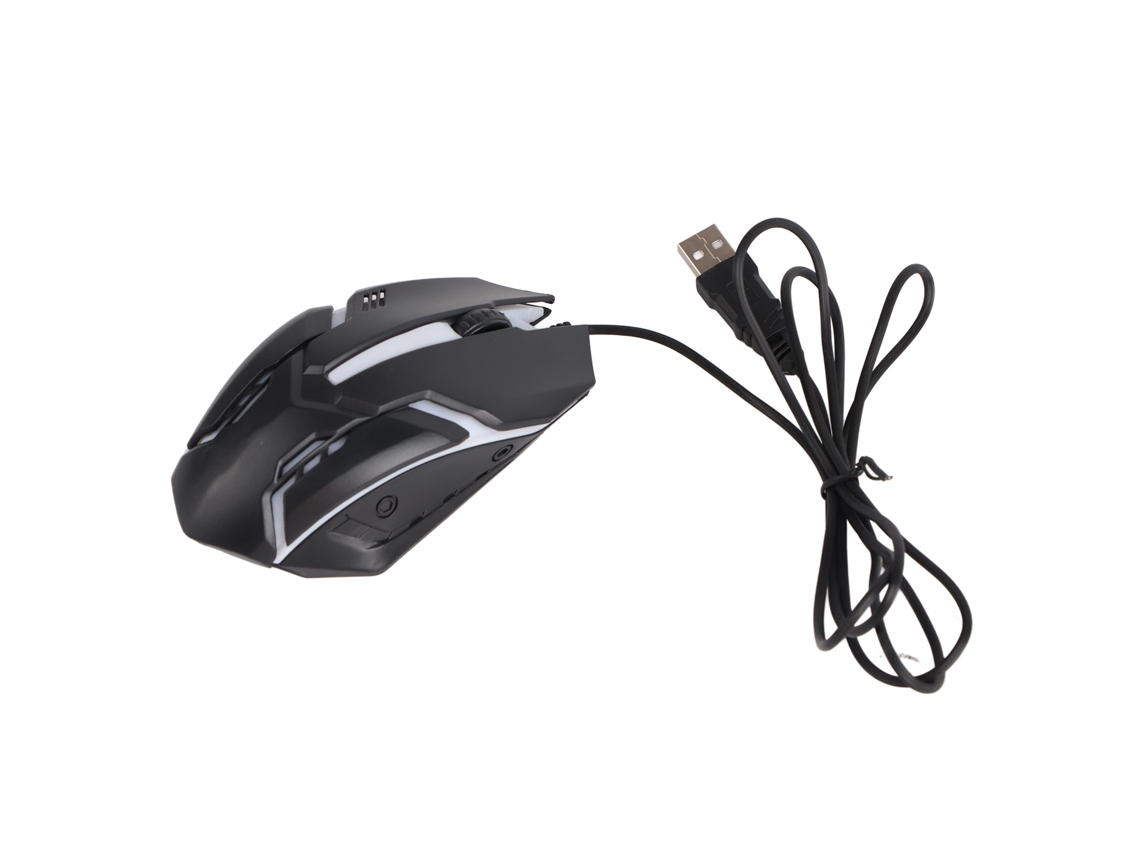 Ratón USB con cable y retroiluminación, 1600 ppp, diseño ergonómico para juegos y uso de oficina (MS11)