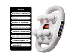 (blanco) Masajeador Eléctrico De Fascia Con 6 Cabezales De Masaje