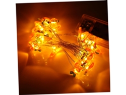 Lámpara decorativa con forma de zanahoria, guirnalda de luces navideñas, luces LED para decoración de interiores, hecha de alambre. Gokoco