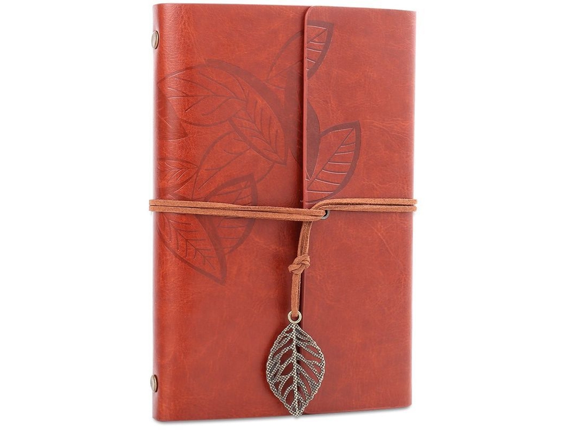 2026rebe-cuaderno De Viaje Vintage De Cuero Pu Marrón Recargable Para Niños, Mujeres Y Hombres - Leaf
