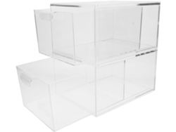 Juego de 2 cajas organizadoras apilables para cosméticos CHABERLU
