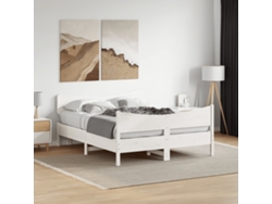Estructura De Cama Sin Colchón Madera De Pino Blanca 150x200 Cm