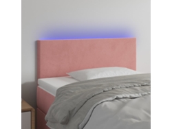 Cabecero Con Led De Terciopelo Rosa 80x5x78/88 Cm