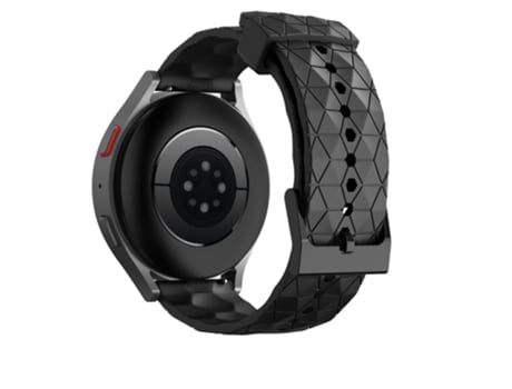 Correa de Silicona 22mm patrón de fútbol para Samsung Galaxy Watch3/Huawei Watch GT 2/GT Runner/Garmin Forerunner 255 - negro
