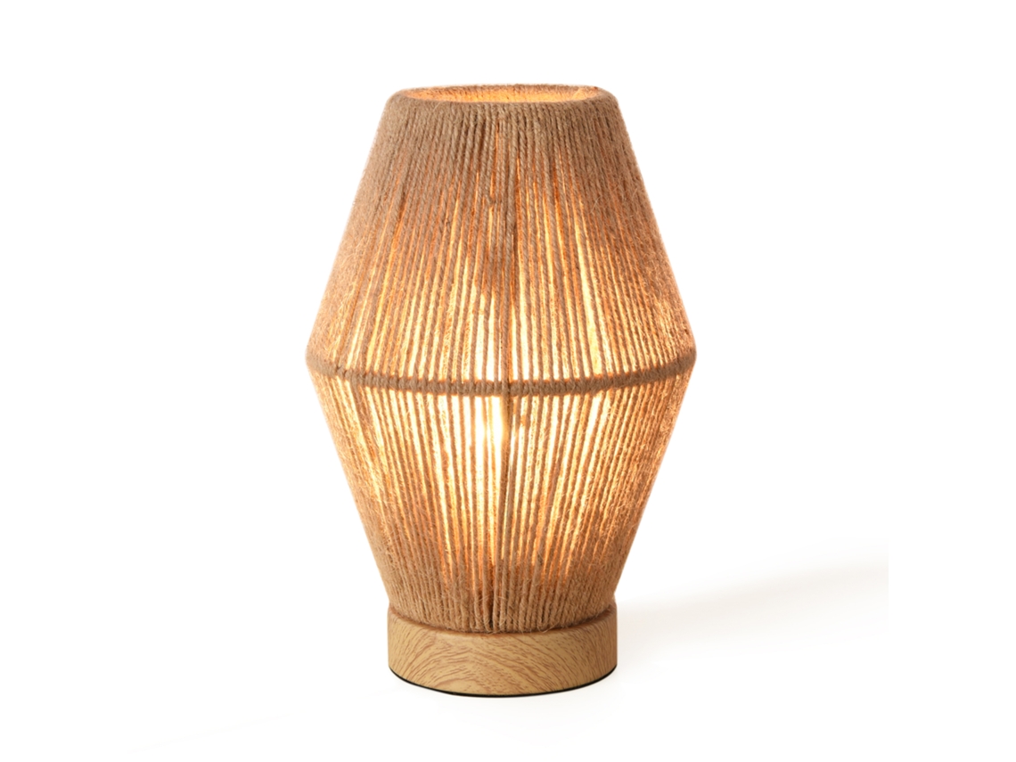 Lámpara de mesa Arundel 1xE27 60 W metal/cuerda 25x16x16 cm - Natural LUX.PRO