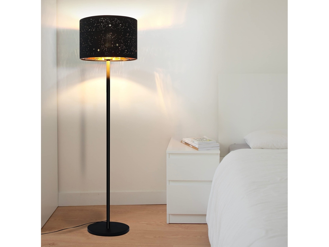 Lámpara de pie moderna Nttlife para salón, E27, 40 W, color negro, 144 cm, Nettlife