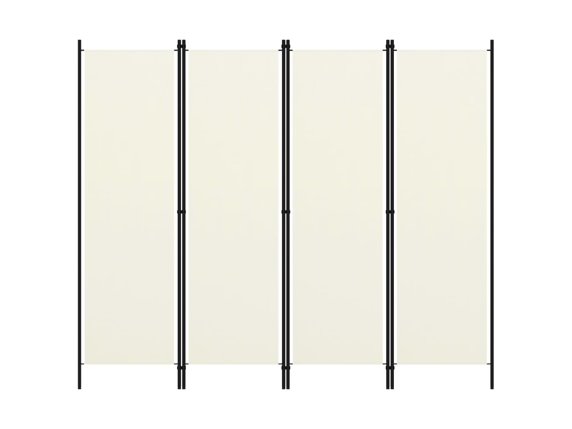 Separador LOVELY HOME con 4 Paneles de Tela Blanco Nata (200 x 180 cm)