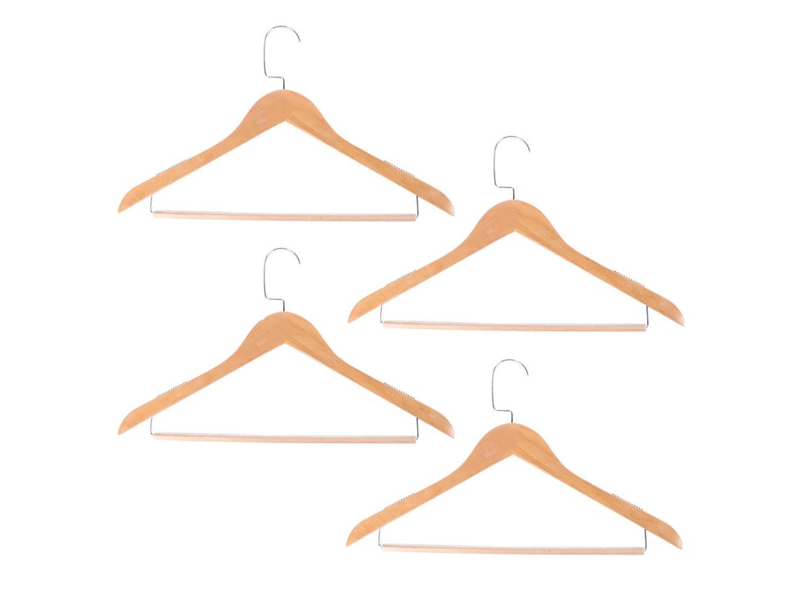 HYMNORA 4 Piezas Porta Ropa de Madera para Traje de Novio en Boda y Fiesta