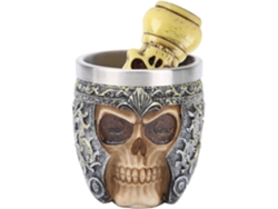 Kit De Aseo Masculino Con Diseño De Calavera, Que Incluye Tazón De Acero Inoxidable Y Cepillo Para El Cuidado De La Barba.