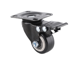 4 ruedas giratorias de goma de 1,5 pulgadas con absorción de impactos de 360°