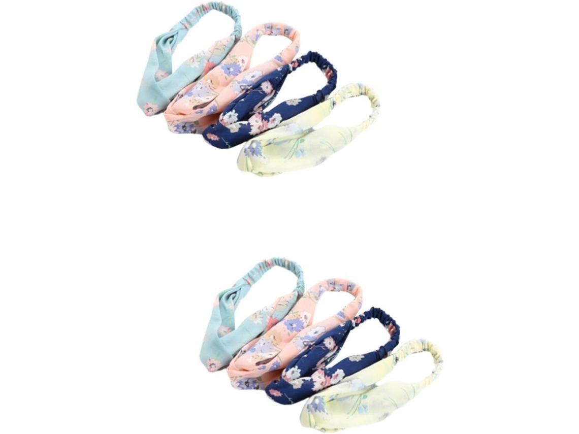 Conjunto De 8 Diademas De Gasa, Accesorios Deportivos, De Yoga Y Maquillaje, Azul, Rosa, Beige.