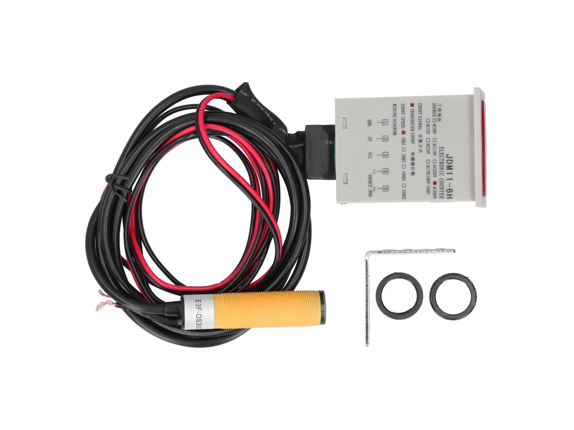 Contador Digital Berm Bem-6h-30e4-ctac380v Con Sensor Industrial Electrónico Y Pantalla Automática.