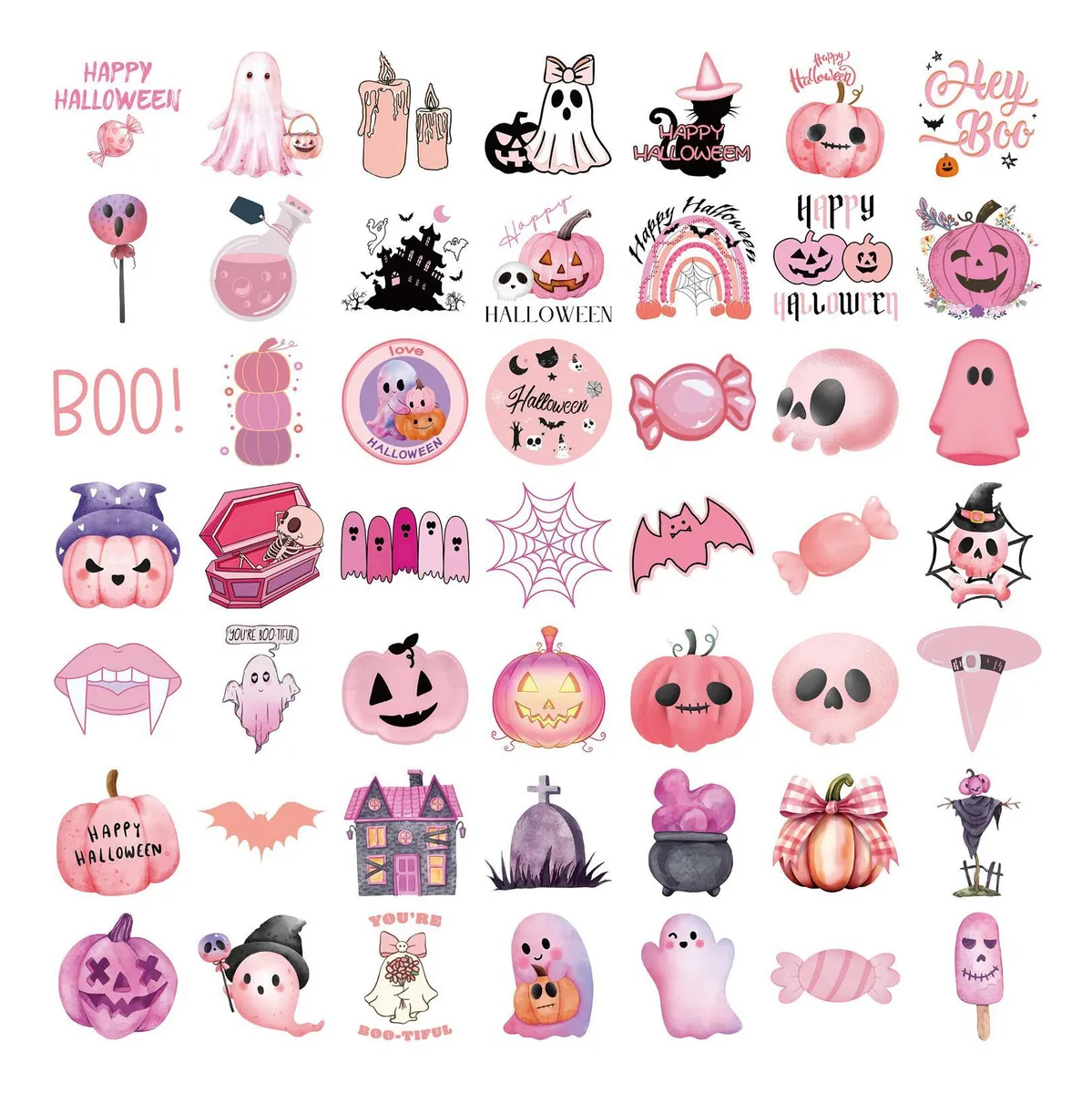 Pegatinas de calabaza de Halloween, pegatinas de fantasmas, Calvayotoy