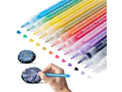 Conjunto De Marcadores De Tinta Acrílica De 12 Cores Cor
