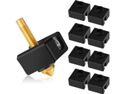 10 Cubiertas De Silicona Para Bloques Calefactores Para Impresoras 3d Compatibles Con Creality Cr-10, Mk7/8/9, Anet A8 - Negro
