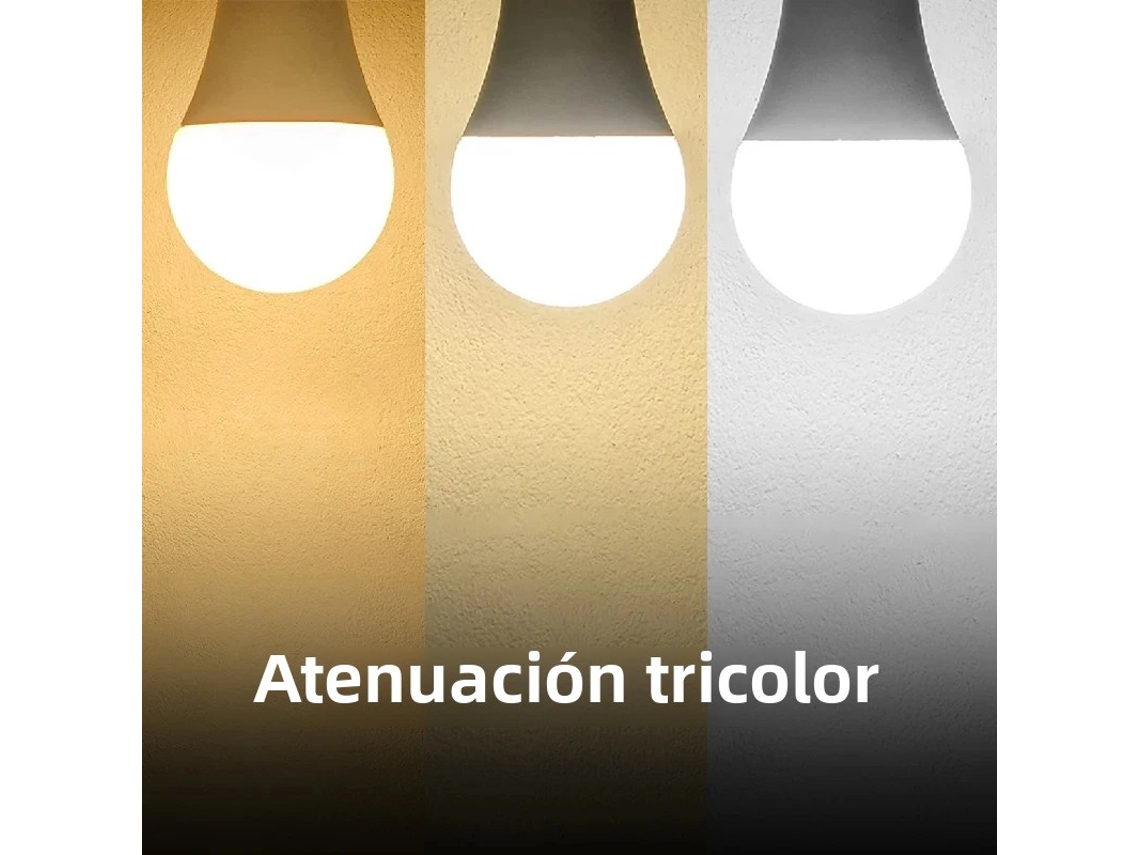 (base De Rosca E27 De 15 W, Triple Color) 12 Bombillas Led, 220 V, Bombillas Esféricas De 270°