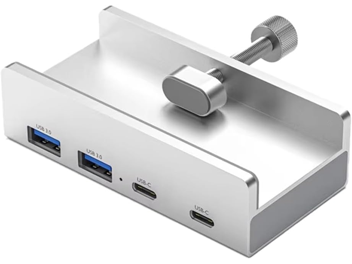 4 Puertos Usb 3.0. 2 Concentradores. Fuente De Alimentación Usb 3.0 De Aluminio. Adaptador Divisor Con Clip, Concentrador Múltiple De 10 Gbps.