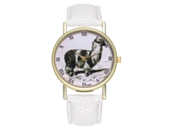Reloj De Pulsera Unisex De Cuarzo Zhoulianfa, Piel Sintética, Diseño Animal, Blanco Casual.